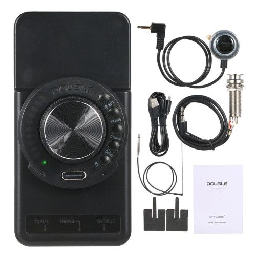 PREAMPLIFICADOR DE GUITARRA CLÁSICA Y ACÚSTICA CON CONEXIÓN BLUETOOTH, EFECTOS Y BATERÍA RECARGABLE PIEZO PLANO