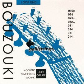string set bouzouki, silverplated, 011-011-014-014