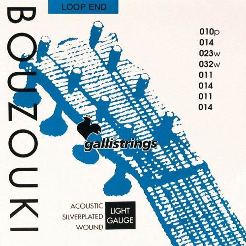 string set bouzouki, silverplated, 011-011-014-014