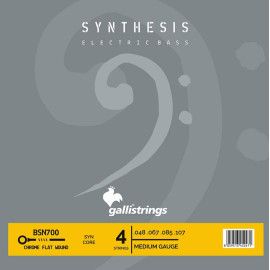 string set electric bass, synthetic and chrome fla