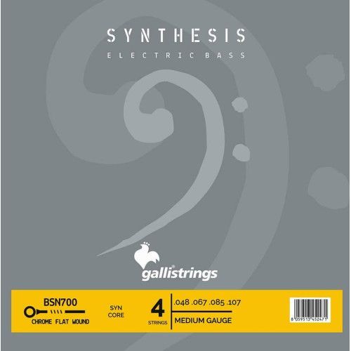string set electric bass, synthetic and chrome fla