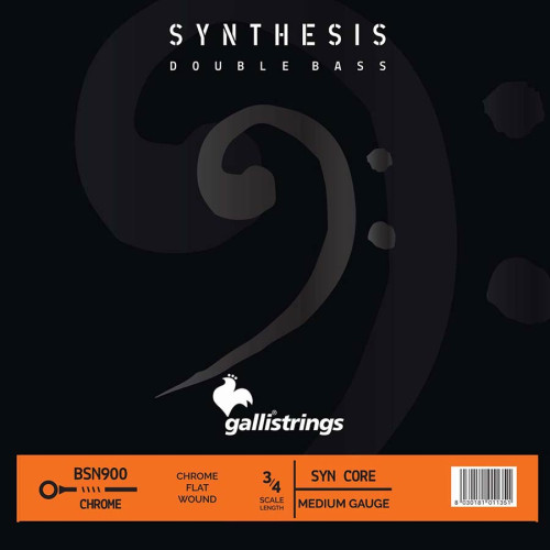 3/4 scale double bass set, synthetic core and chro