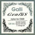 string set oud, silverplated, black nylon, 11 stri