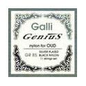 string set oud, silverplated, black nylon, 11 stri