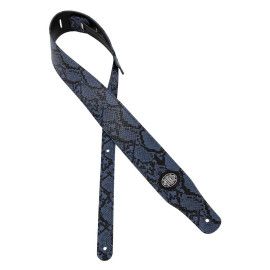 CORREA GUITARRA GAUCHO PIEL SERPIENTE AZUL