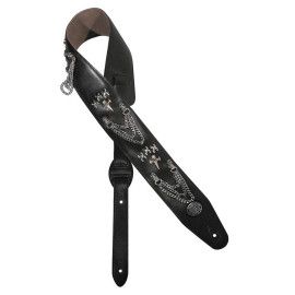 CORREA GUITARRA GAUCHO NEGRA CADENAS/CRUCES