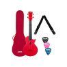 UKELELE DE CONCIERTO CASCHA ROJO DE FIBRA DE CARBONO