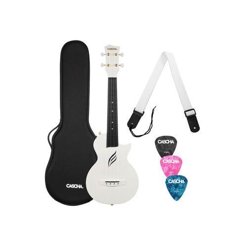 UKELELE DE CONCIERTO CASCHA BLANCO DE FIBRA DE CARBONO