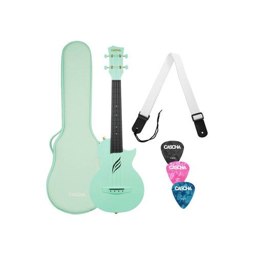 UKELELE DE CONCIERTO CASCHA VERDE DE FIBRA DE CARBONO