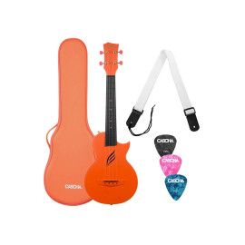 UKELELE DE CONCIERTO CASCHA NARANJA DE FIBRA DE CARBONO