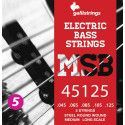 string set electric 5-string bass, steel medium, 0