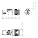 power supply connector, female, 20 ampere, 3-pole,