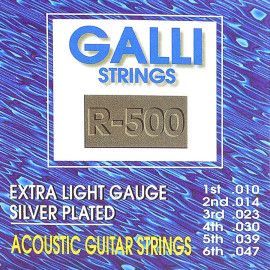 string set acoustic, silverplated wound, 010-014-0