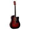 GUITARRA ACÚSTICA RICHWOOD ELECTRIFICADA DREADNOUHT ROJO SUNBURST