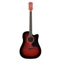 GUITARRA ACÚSTICA RICHWOOD ELECTRIFICADA DREADNOUHT ROJO SUNBURST