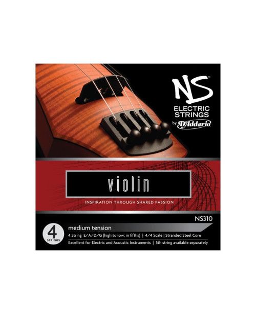 Set de cuerdas violín eléctrico D'Addario NS310 Medium 4/4