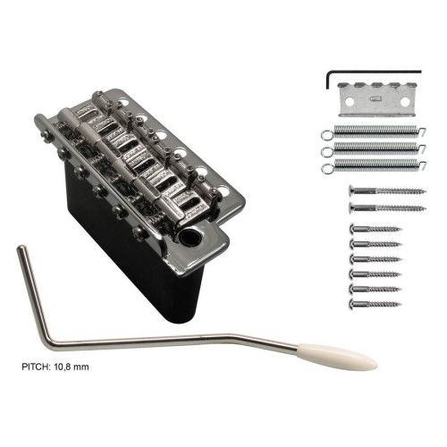 tremolo, pitch 10,8mm, with screws, zinc block, ch