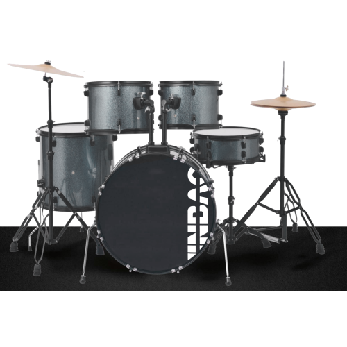 BATERÍA JINBAO BOMBO DE 22" GRIS OSCURO