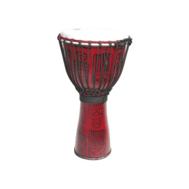 Djembe de 8? en tonos rojos. Construído en PVC