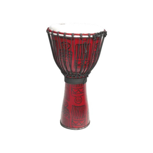 Djembe de 8? en tonos rojos. Construído en PVC