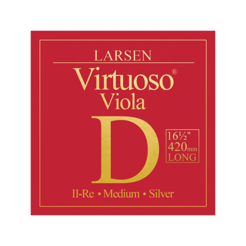 "Cuerda de viola Larsen Virtuoso 2ª Re Extra long Medium"