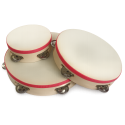 PANDERETA RITMO CON RIBETE ROJO 25CM