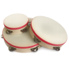 PANDERETA RITMO CON RIBETE ROJO 25CM