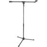 Soporte de micrófono compacto con brazo boom fijo y base de trípode