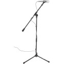 Soporte de micrófono compacto con brazo boom fijo y base de trípode