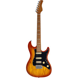 GUIT ELECTR S7 ASH TOP AMBER B