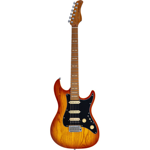 GUIT ELECTR S7 ASH TOP AMBER B