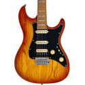 GUIT ELECTR S7 ASH TOP AMBER B