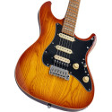 GUIT ELECTR S7 ASH TOP AMBER B