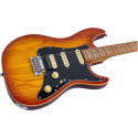 GUIT ELECTR S7 ASH TOP AMBER B