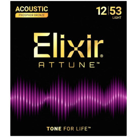 Juego Cuerdas Acústica Elixir Attune Phosphor Bronze 21052 (12-53)