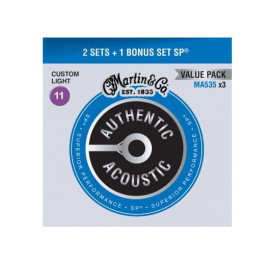 JUEGO ACÚSTICA AUTHENTIC SP PHOSPHOR BRONZE 92/8 CUSTOM LIGHT 11-52 Pack 3 Ud