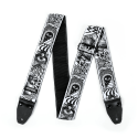 CORREA GUIT/ BAJO I LOVE DUST SKULLS - Black/White