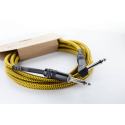 Cable de guitarra jack recto/acodado tweed 3m amarillo
