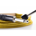 Cable de guitarra jack recto/acodado tweed 3m amarillo