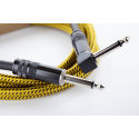 Cable de guitarra jack recto/acodado tweed amarillo de 5m