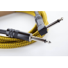 Cable de guitarra jack recto/acodado tweed amarillo de 5m