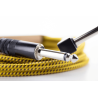 Cable de guitarra jack recto/acodado tweed amarillo de 5m