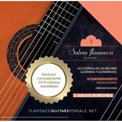 "Set de cuerdas guitarra Solera Flamenca acompañamiento tensión media-alta. 2 Juegos de bordones"