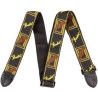Correa Fender 099-0681-000 Monogrammed Negra/Amarilla/Marrón 2"