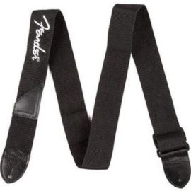 Correa Fender 099-0662-080 Poly Negra Logo Blanco 2"