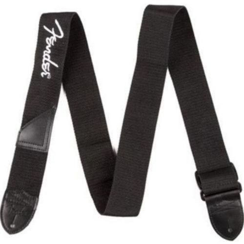Correa Fender 099-0662-080 Poly Negra Logo Blanco 2"