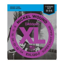Juego Cuerdas Guitarra Eléctrica 7 Cuerdas D'Addario EXL-120-7 009-054