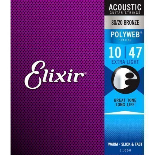 Juego Cuerdas Guitarra Acústica Elixir Polyweb 11000 (10-47)