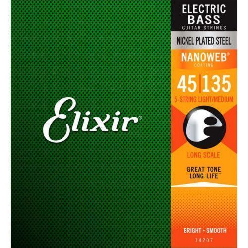 Juego 5 Cuerdas Bajo Elixir 14207 (45-135)