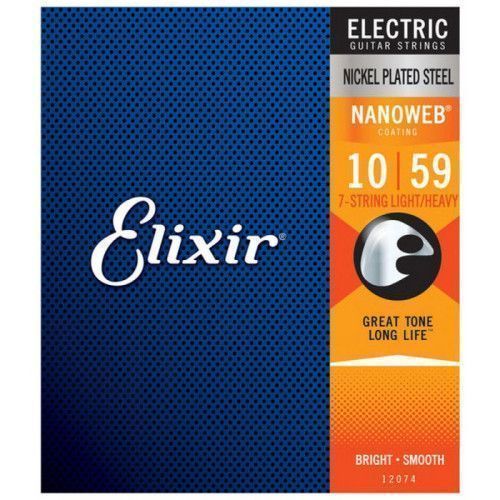 Juego 7 Cuerdas Guitarra Eléctrica Elixir Nanoweb 12074 (010-059)
